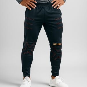 Kelme Soccer Goal Keeper Pants Mens Small Navy Blue Padded Elastic Waist